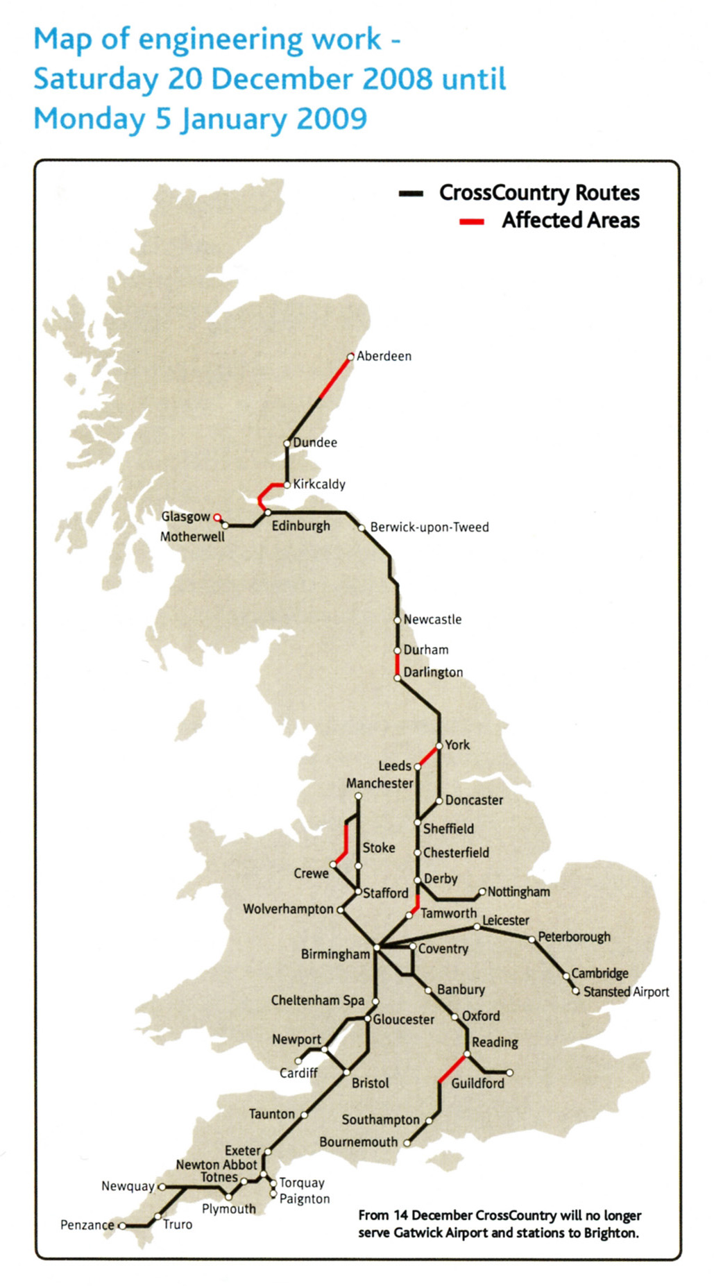 Cross Country train / rail maps